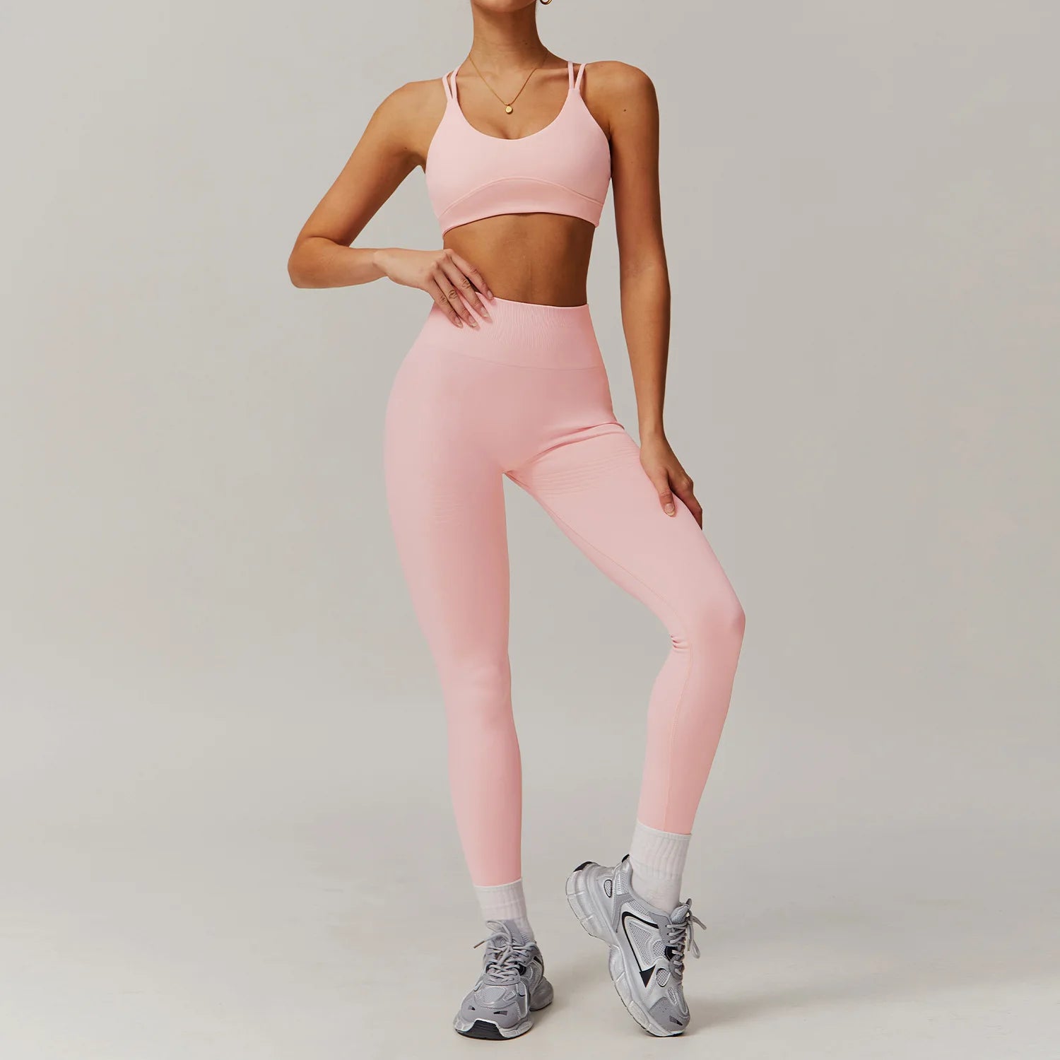 Women Yoga Suit 2PCS Sports Set Quick-Drying Gym Set Women Tracksuit Running Bra Workout Long Sleeve Sports Shirt Yoga Clothing