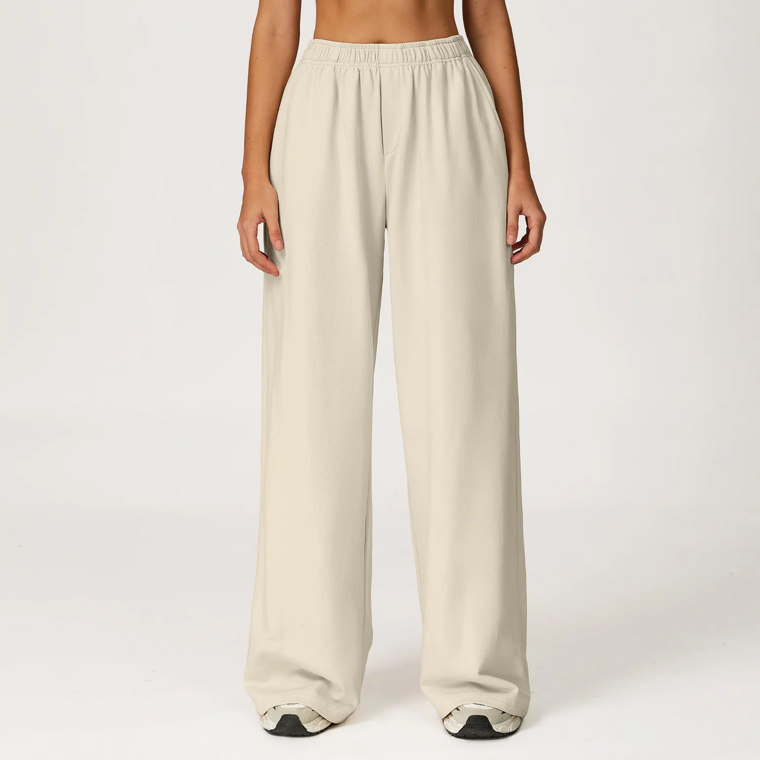 Winter High Waisted Long Sweatpants Women's Yoga Pants Wide Leg Straight Leg Loose Pants Outdoor Running Sports Sweatpants