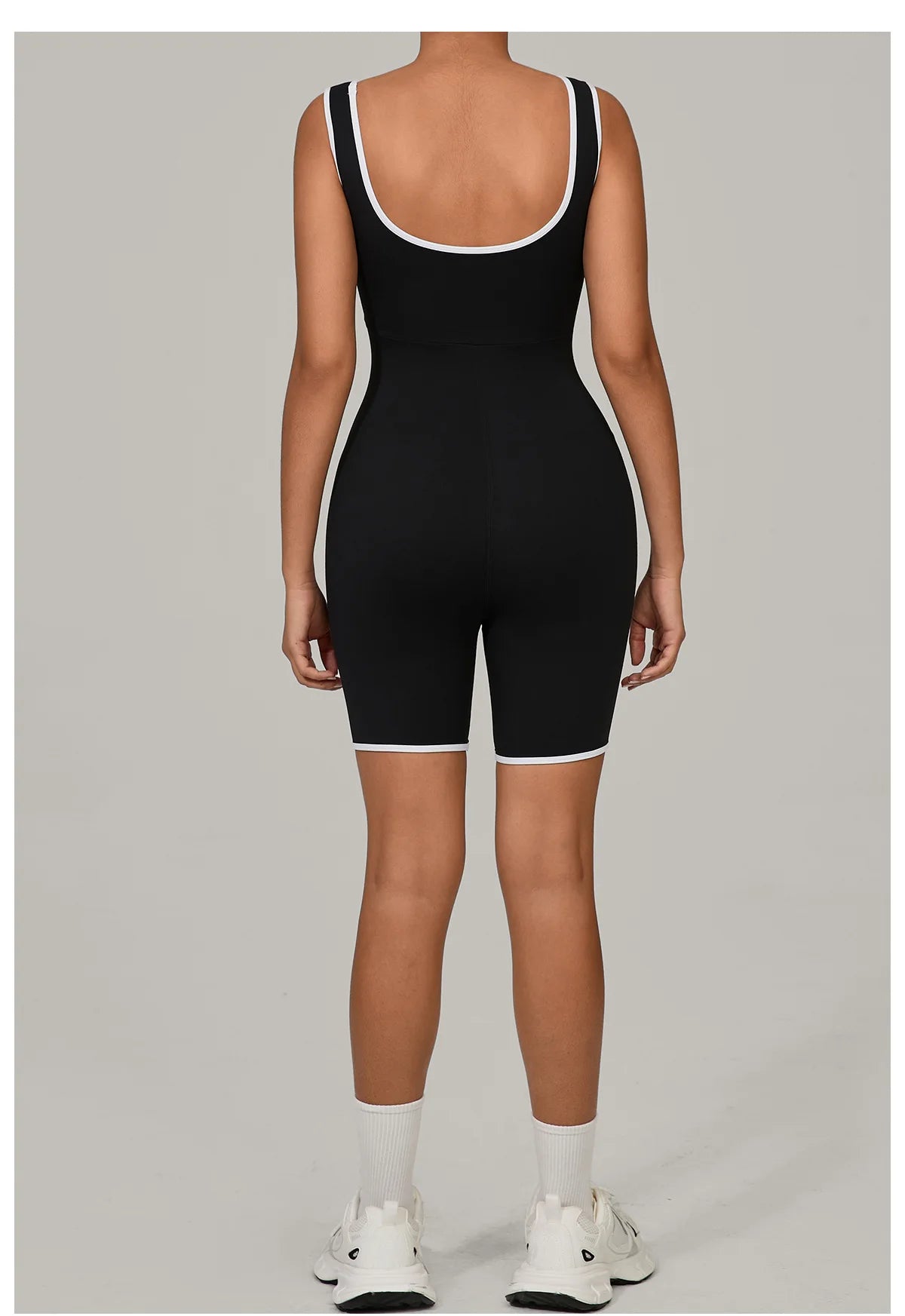 Women Color Blocked Yoga Jumpsuit Sleeveless Romper Elastic Quick Drying Fitness Workout Sportswear One-Piece Short Yoga Clothes