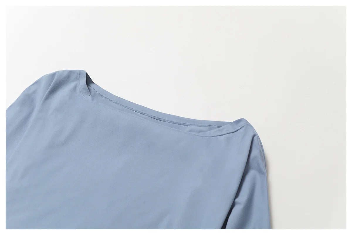 Running Fitness Sports Long Sleeved Top Women's One Shoulder Batwing Sleeve Loose Breathable Casual Long Sleeved Sexy Yoga Top