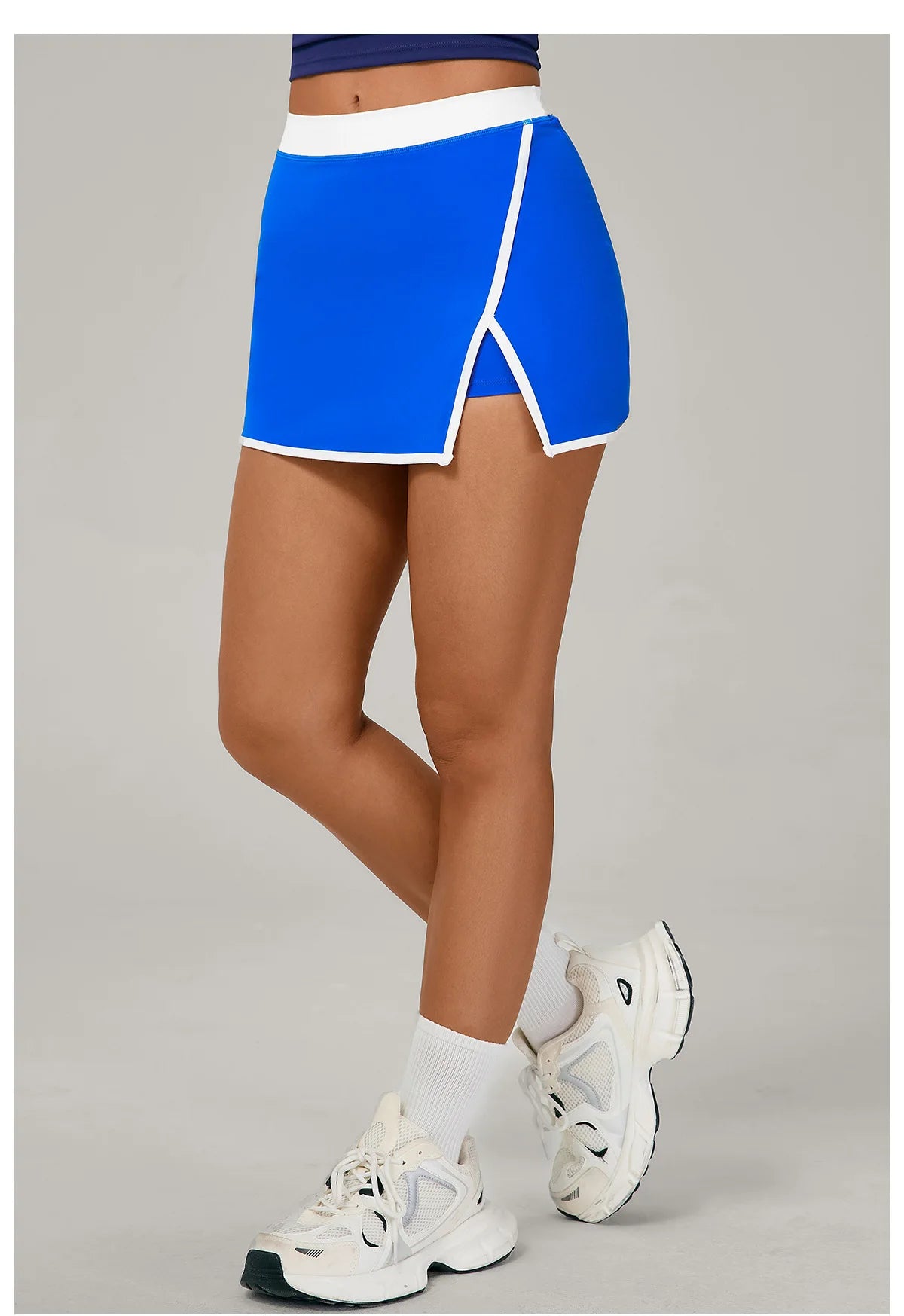 Color Blocking Sports Short Skirt Women's Yoga Short Skirt Tight Fitting Splicing Anti Glare Running Fitness Yoga Tennis Skirt