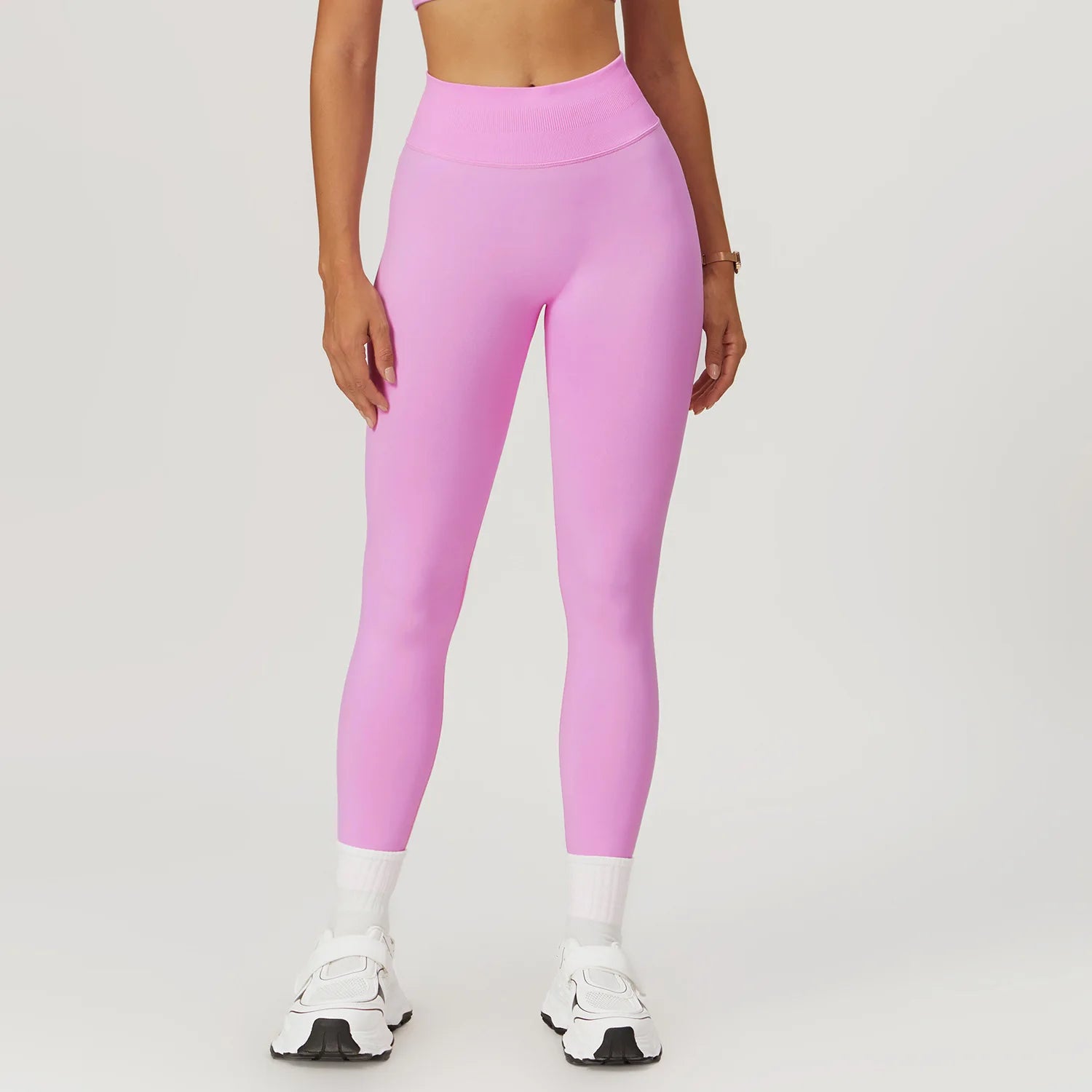 Seamless Fitness Leggings Women Sport High Waist Elastic Ribbed Yoga Leggings Gym Jogging Quick Dry Push Up Slim Pants Female