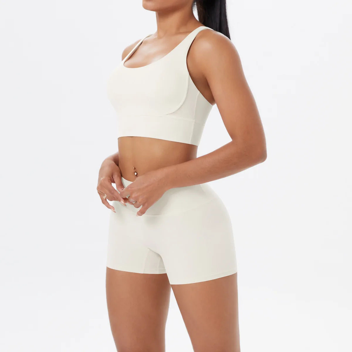 Yoga Sport Set Women Seamless Crop Top Bra Shorts Yoga Set Comfort Elastic Sportsuit Workout Outfit Fitness Gym Clothes