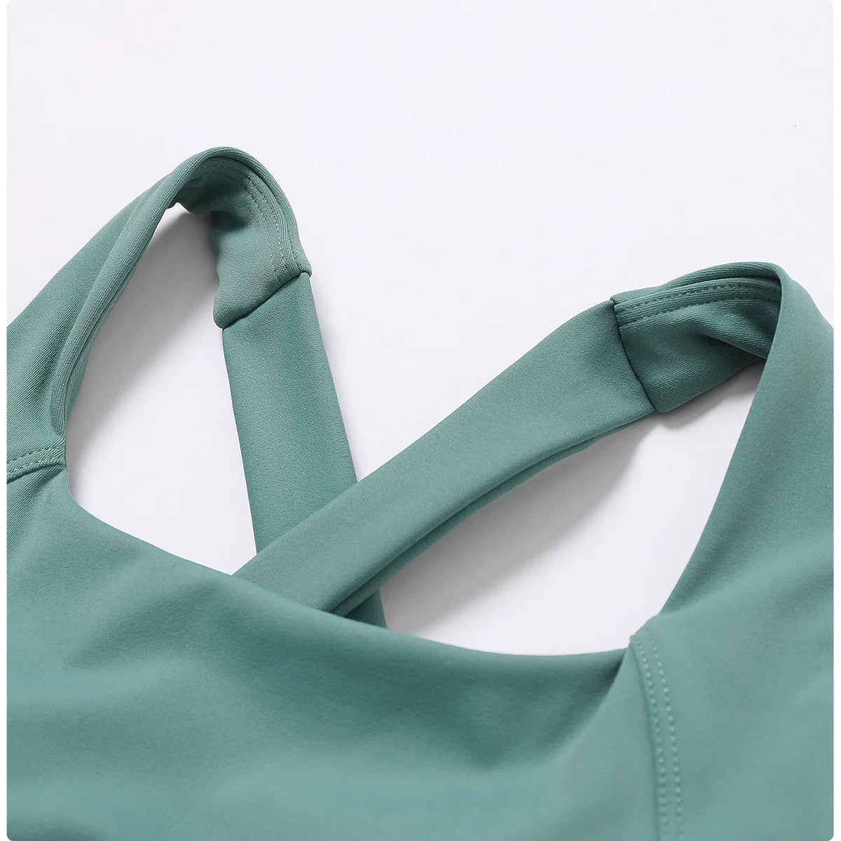 Breathable Sports Bra Shockproof Crop Anti-sweat Fitness Top Women Yoga Bra Push Up Sport Gym Running Workout Top Soft Underwear