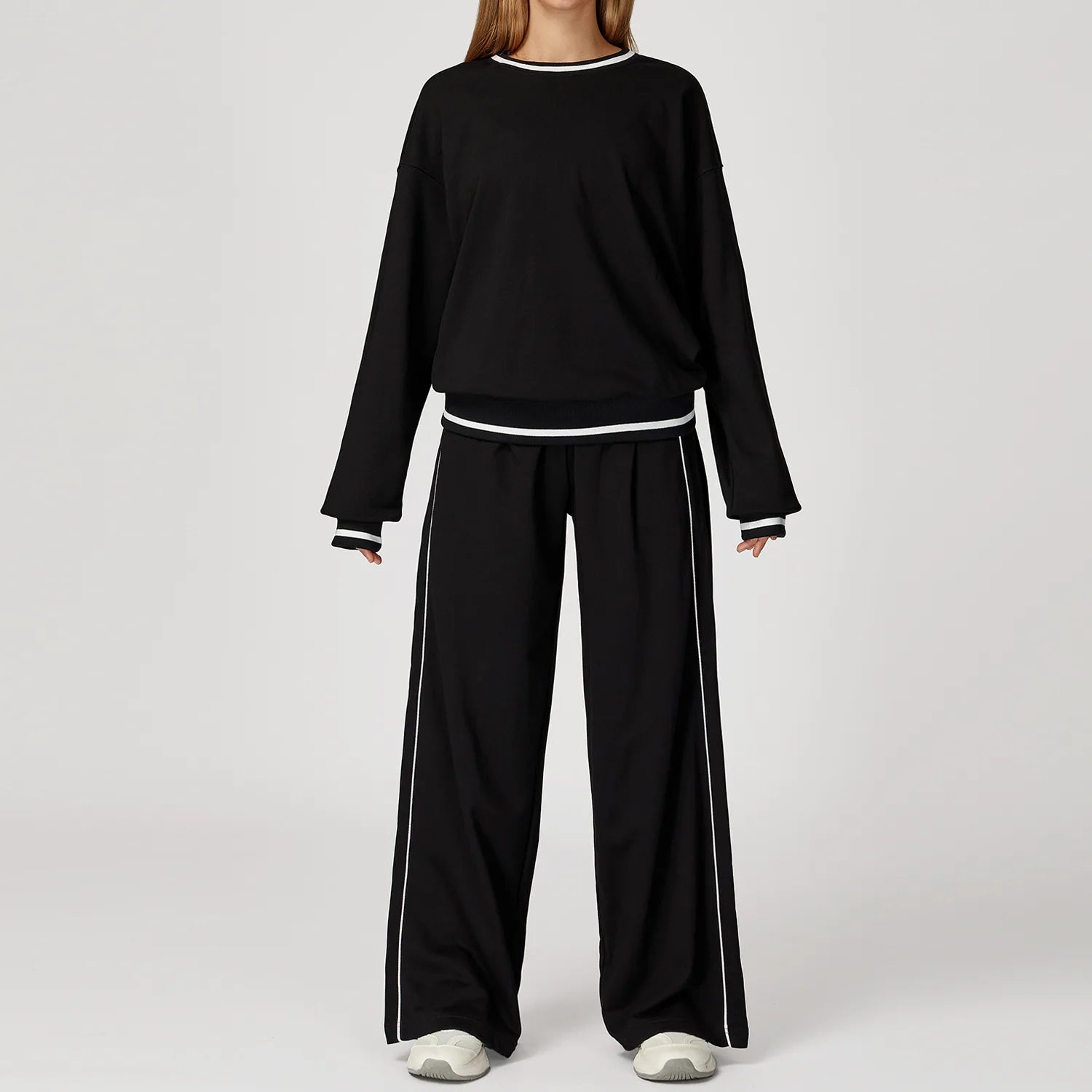 2PCS Winter Yoga Set Contrasting Hoodie Set Women's Tracksuit Comfortable Running Gym Set Women's Clothes Outdoor Sports Set