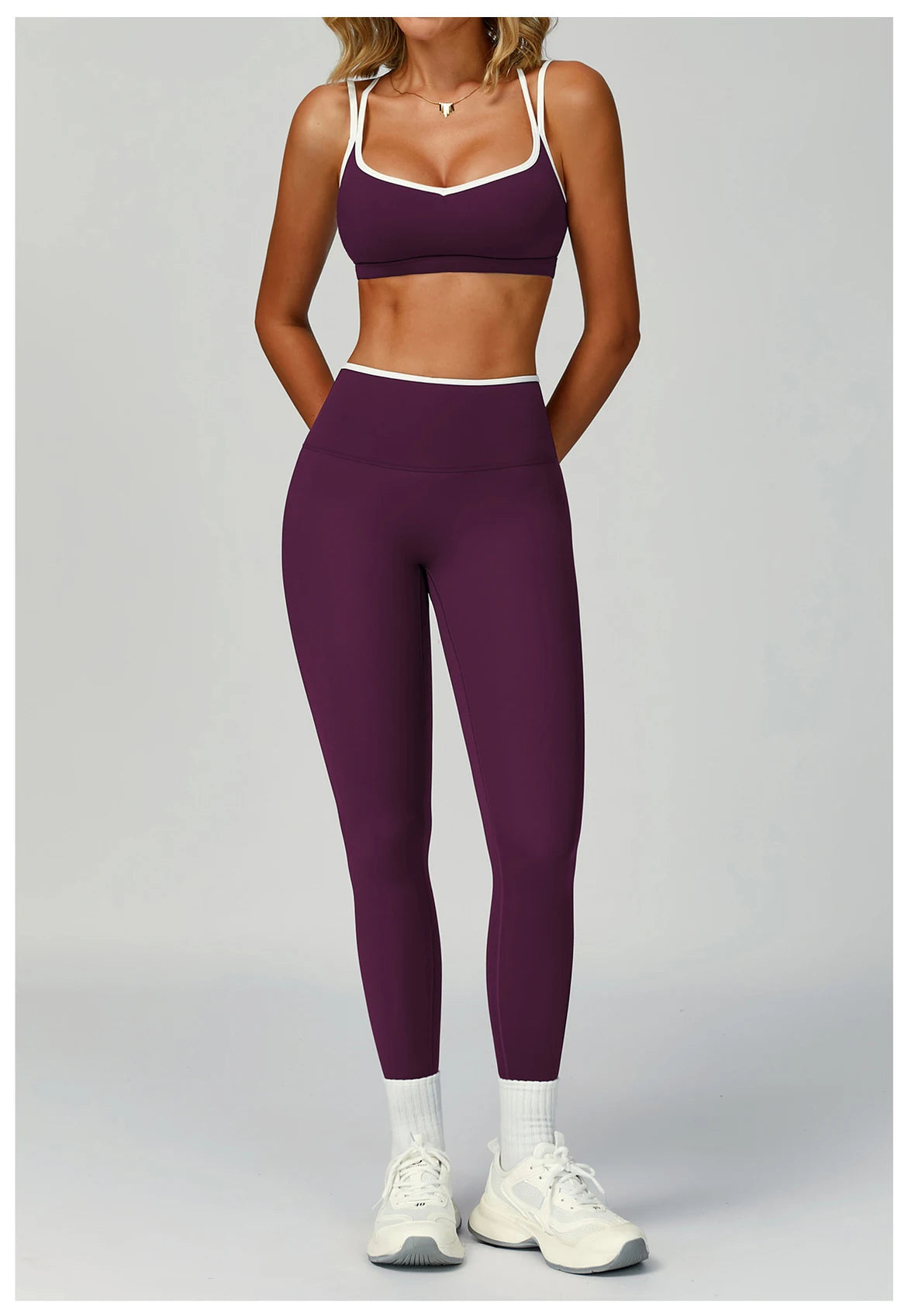 Gym Tracksuit Yoga Set 2 Pieces Workout Outfits Fitness Sportswear High Waist Leggings Sports Bra Athletic Wear Women Clothes
