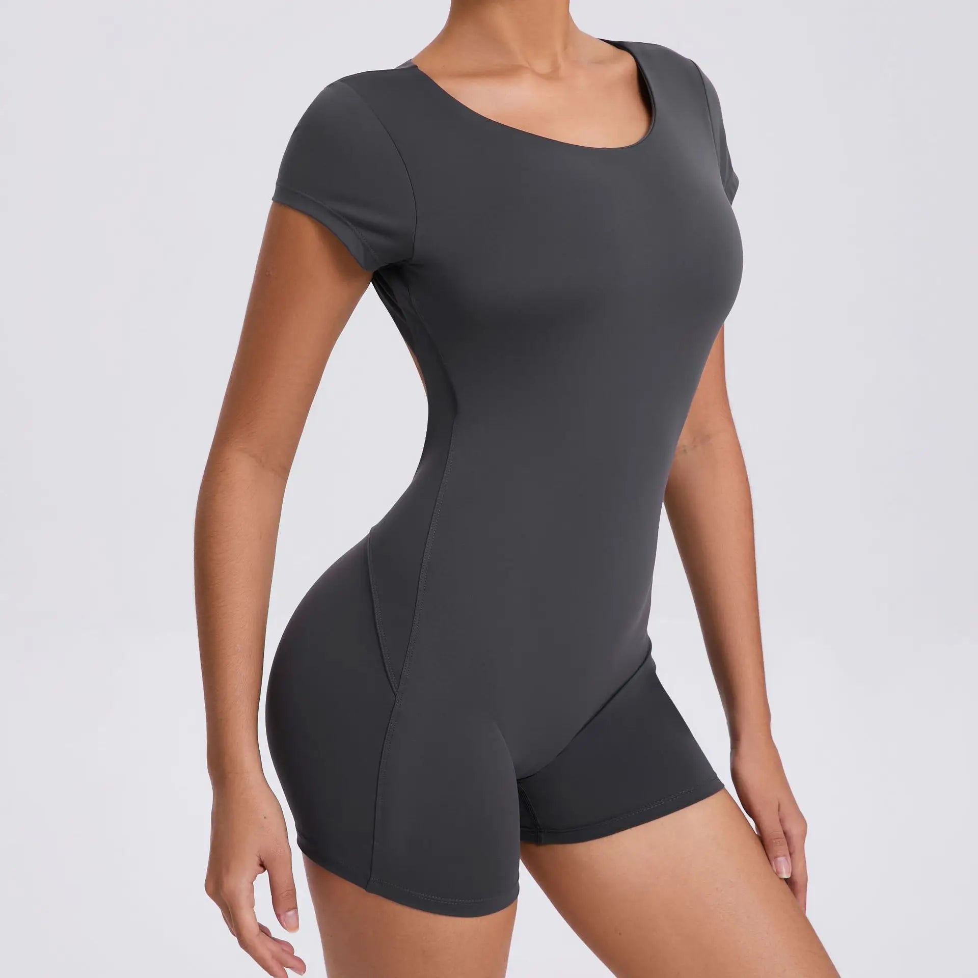 Jumpsuit Yoga Set Women Workout Set One Piece Sports Suit Short Sleeve Gym Clothes Push Up Fitness Set Bodysuit Sportswear