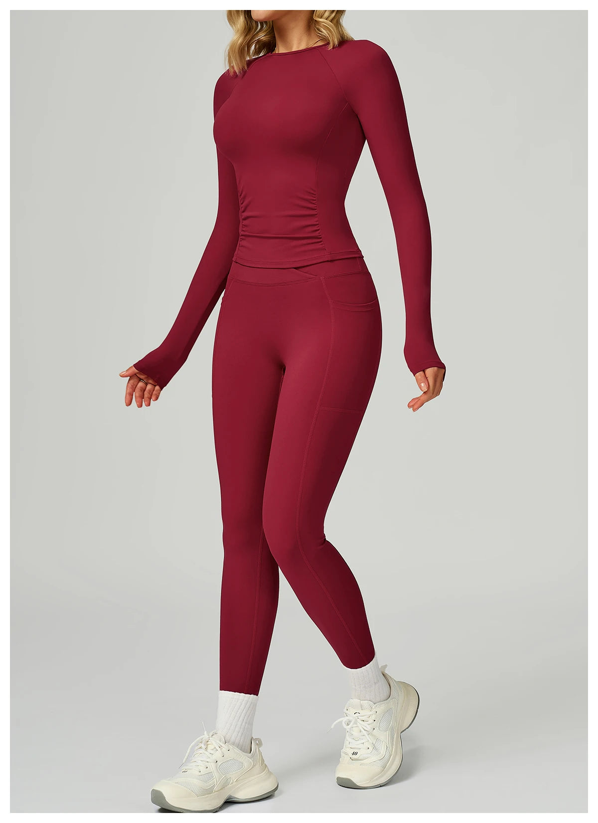 Women's Long Sleeve Top Yoga Shirts Running T-Shirt Workout Fitness Long Sleeve Gym Push Up Sports Top Sexy Training Crop Top