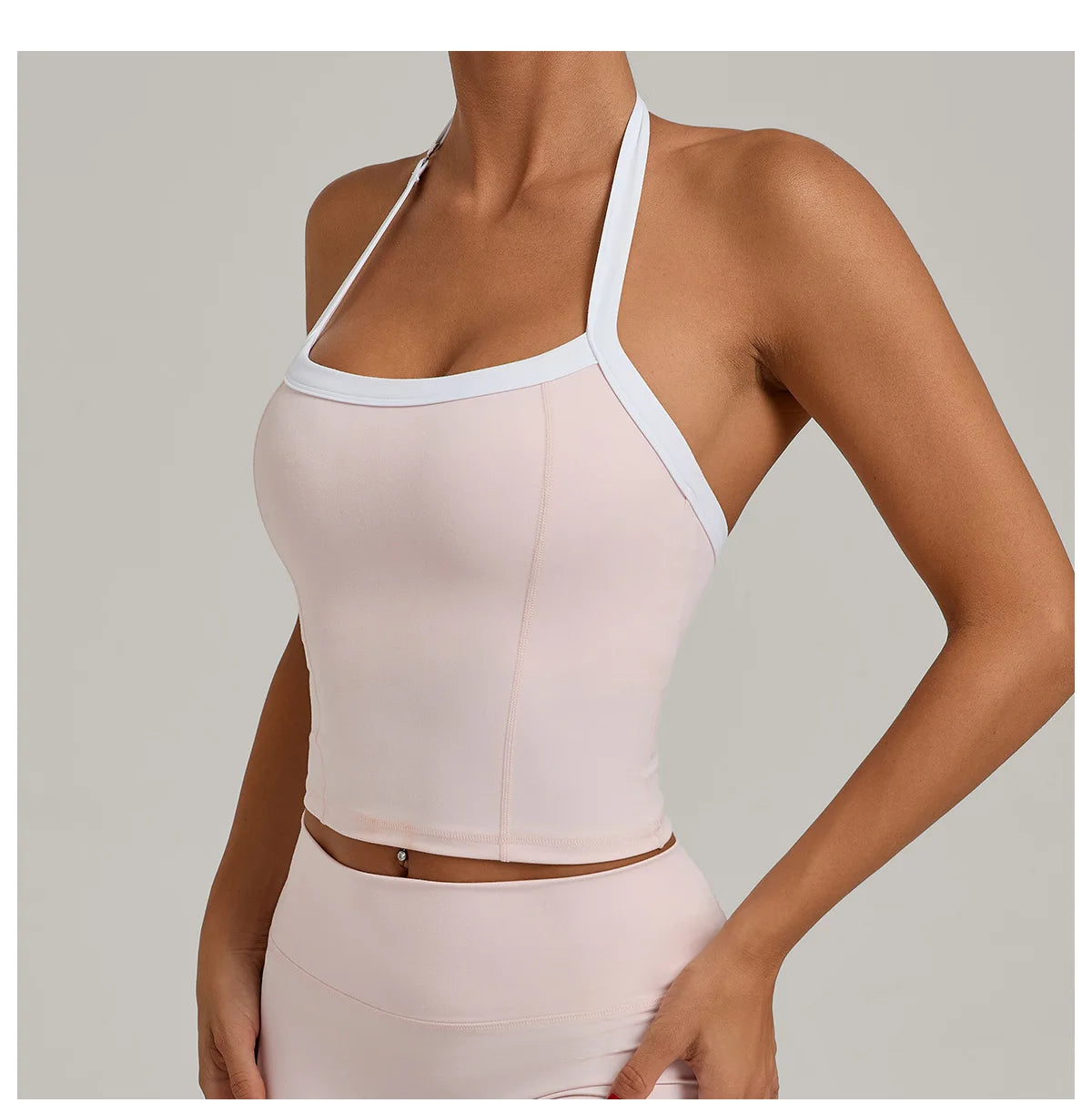 Women Sports Bra Hanging Neck Top Push Up Fitness Yoga Bra Color Blocked Underwear Gym Sport Tops Women Running Vest Bralette