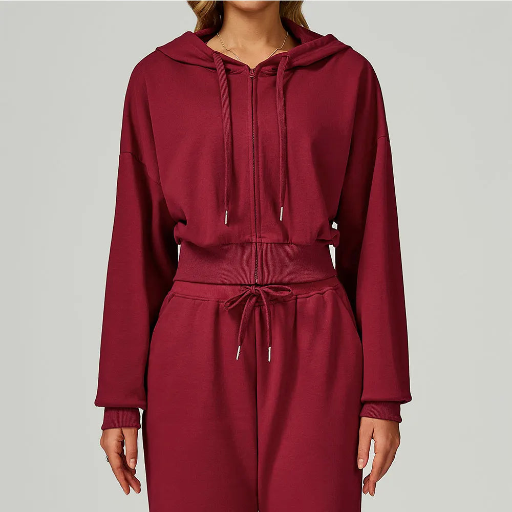 Winter Zipper Sports Hoodie for Women Hooded Long Sleeved Casual Loose and Versatile Hoodie Women Running and Fitness Sportswear