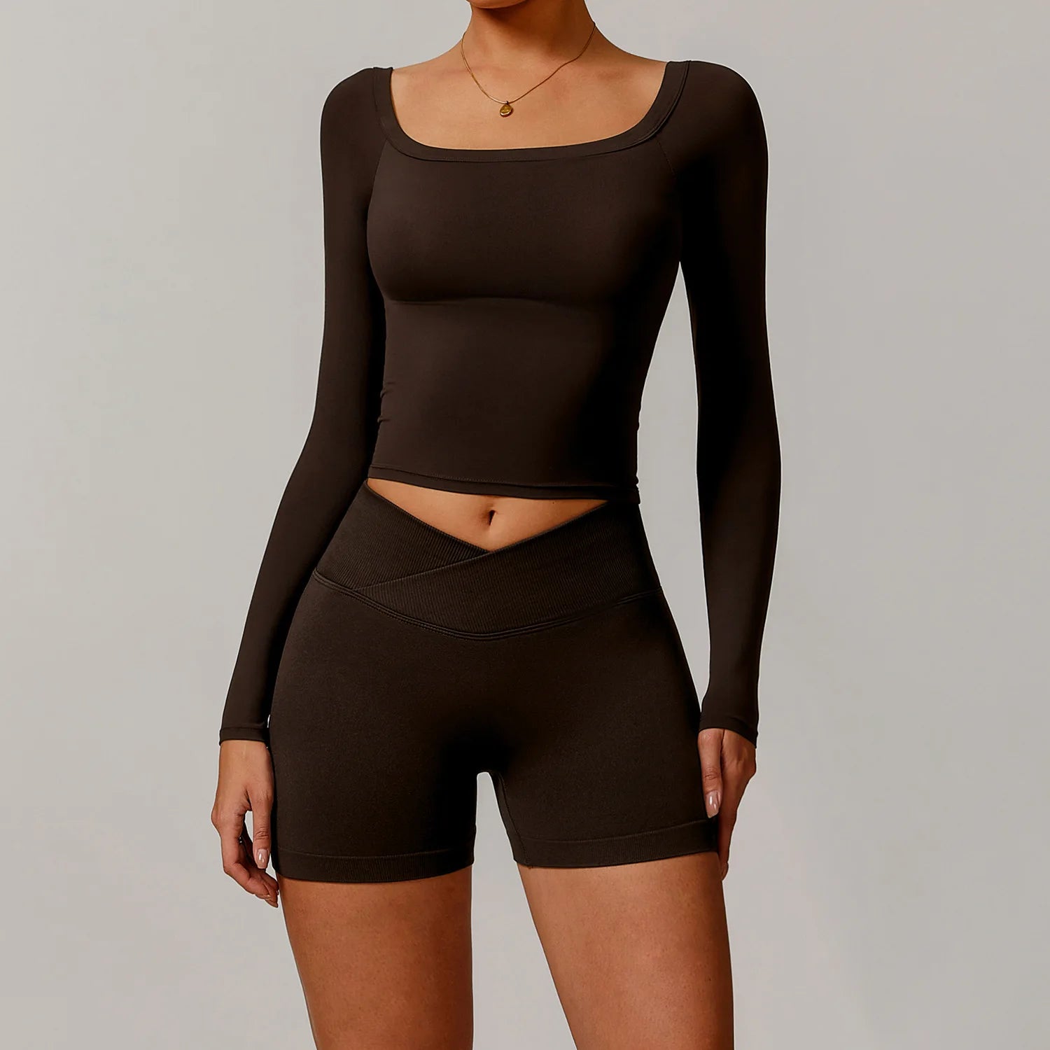 2 Pieces Yoga Suit Sports Set Women Athletic Wear Gym Set Women Tracksuit Running Workout Long Sleeve Sports Shirt Yoga Clothing