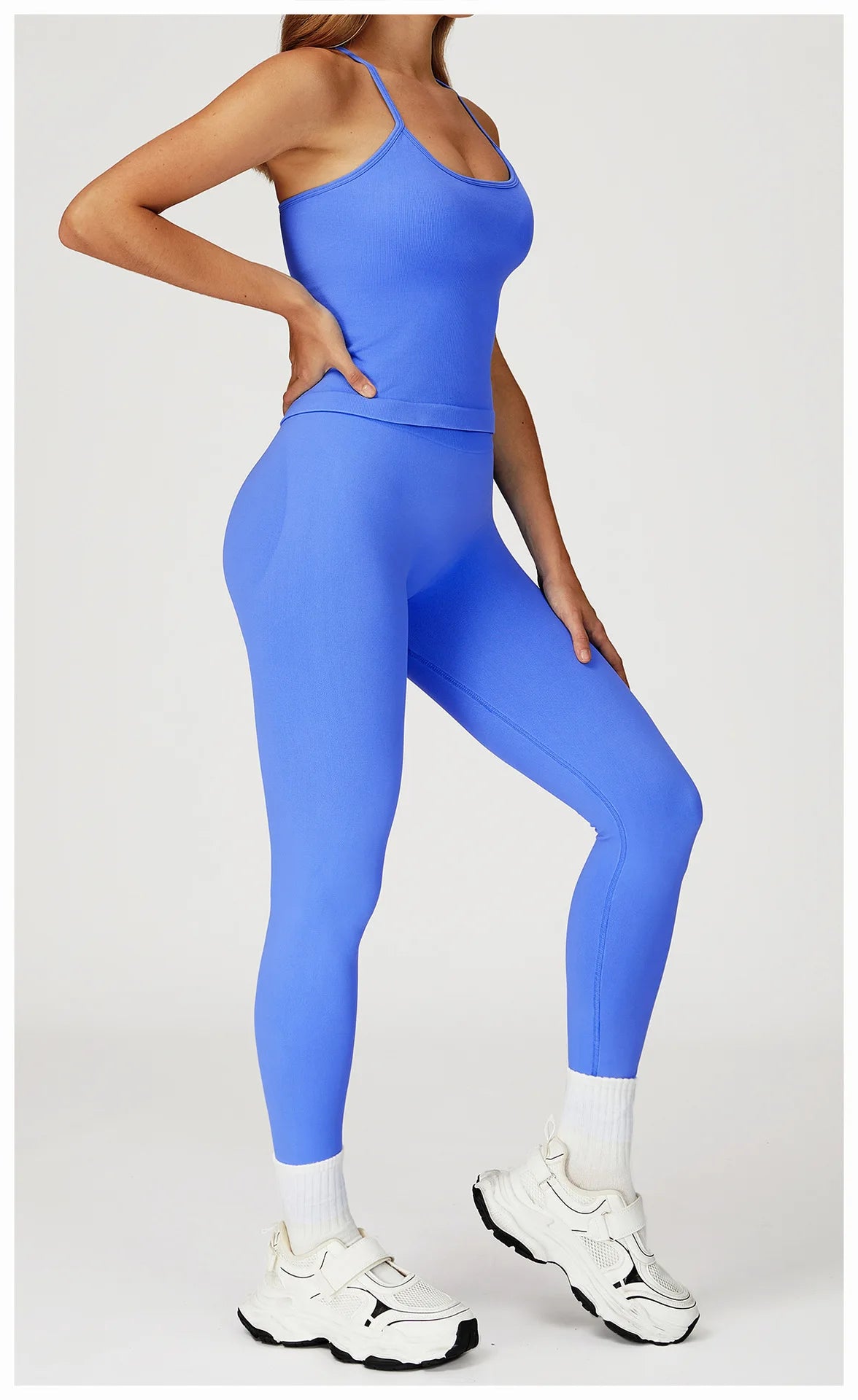 2PCS Seamless Yoga Set Gym Clothes Athletic Wear Women Fitness Set Tracksuits Sports Long Sleeved Gym Suit Leggings Sportswear