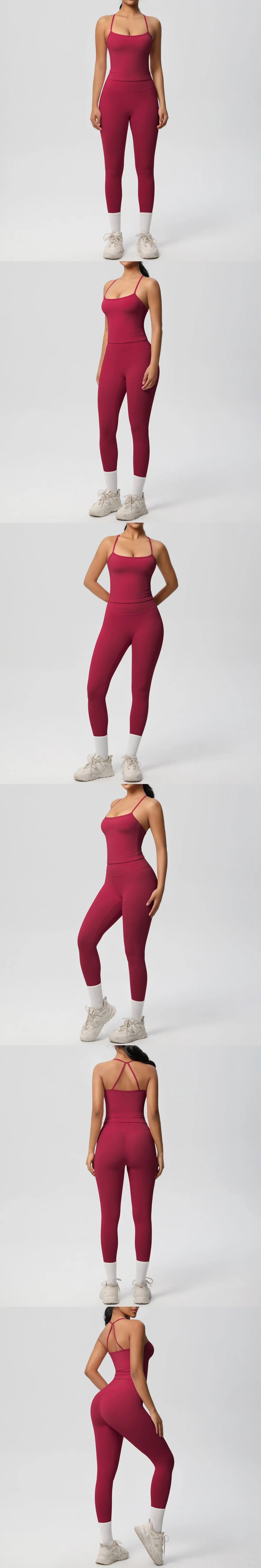 Yoga Outfits Women Tracksuit Fitness Suit Training Sleeveless Sport Gym Set Workout Overalls Sports Underwear Sportswear