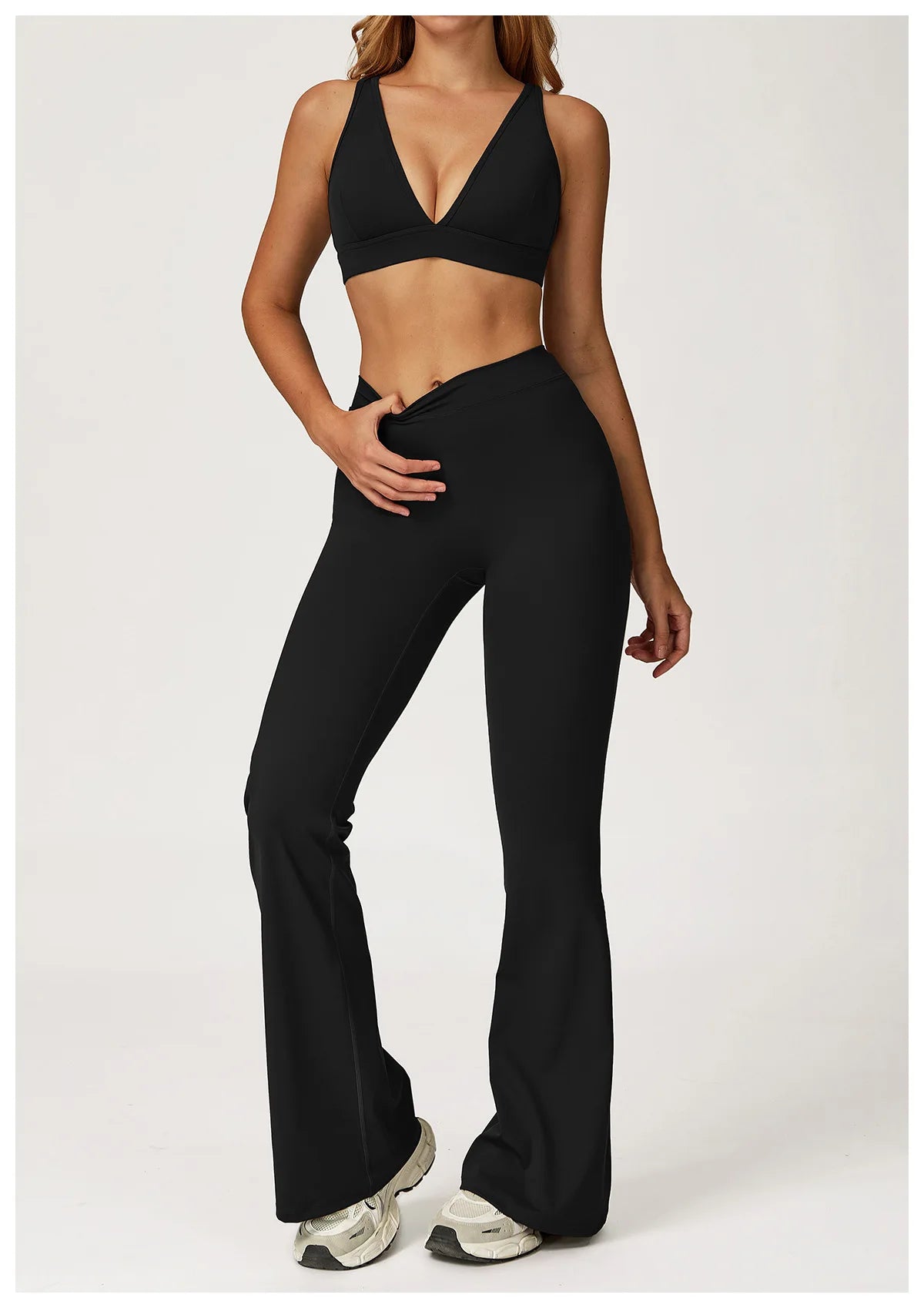 High Waist Flared Leggings Women Gym Fitness Yoga Pants Workout Runing Sport Leggings Women's Control Tummy Yoga Wide Leg Pants