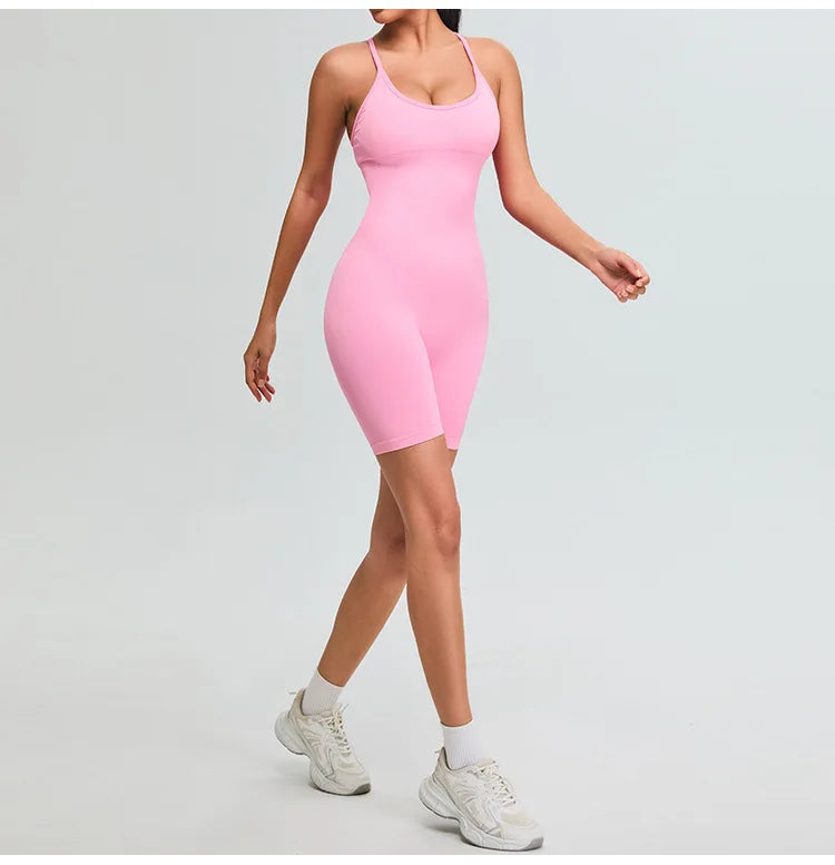 Women Gym Clothes Jumpsuit Fitness Rompers Suit Short Sets Sports Overalls for Woman Tracksuit Yoga Clothing Workout Sportswear