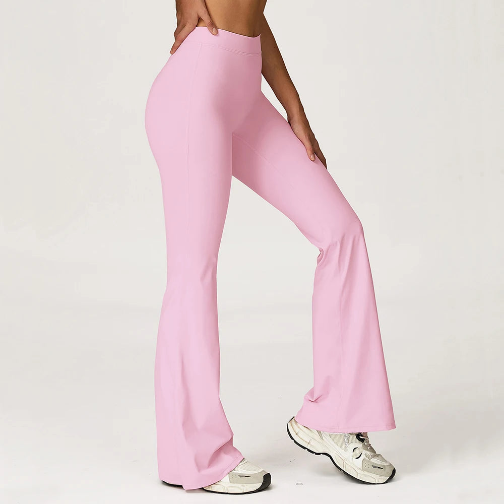 High Waist Flared Leggings Women Gym Fitness Yoga Pants Workout Runing Sport Leggings Women's Control Tummy Yoga Wide Leg Pants