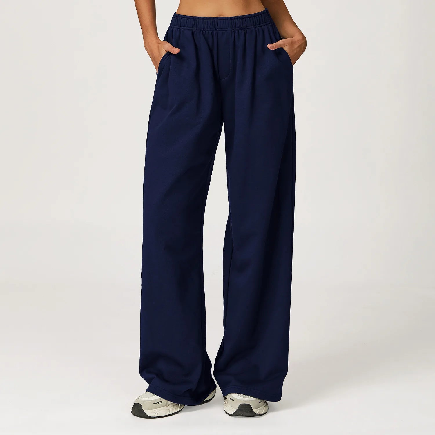 Winter High Waisted Long Sweatpants Women's Yoga Pants Wide Leg Straight Leg Loose Pants Outdoor Running Sports Sweatpants