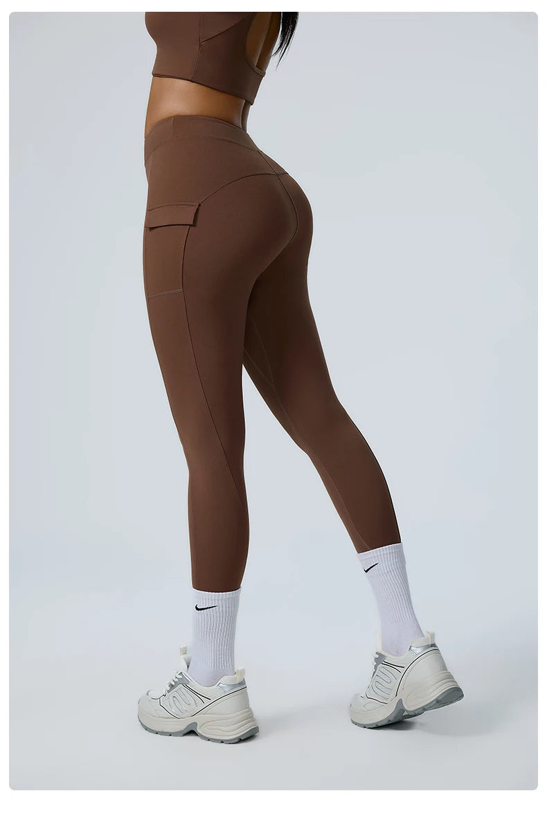 Women Yoga Pants High Waist Leggings Sport Gym Fitness Leggings Women Pocket Female Push Up Legging Tummy Control Running Tights