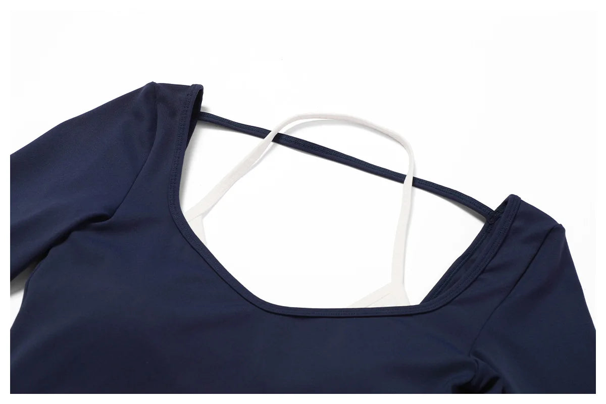 Hollowing Out Yoga Shirts For Women Long Sleeve Fitness Running Gym Clothes Workout Dry Fit Breathable High Elastic Sports Top