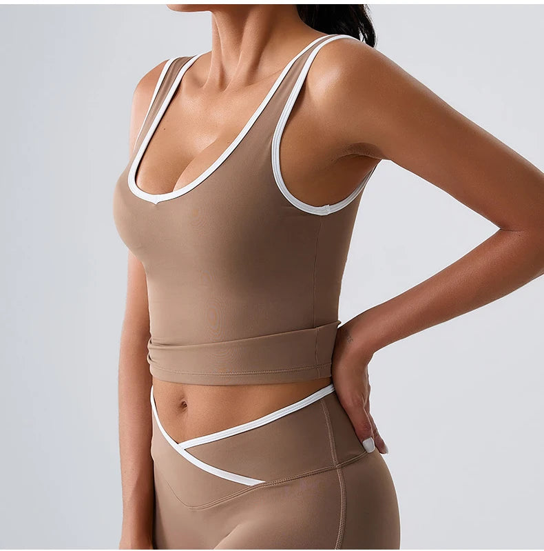 Workout Bra Fitness Yoga Bras Women Race Back Sports Bras Color Blocked Top Women Bra Sexy Breathable Underwear Women Gym Tops