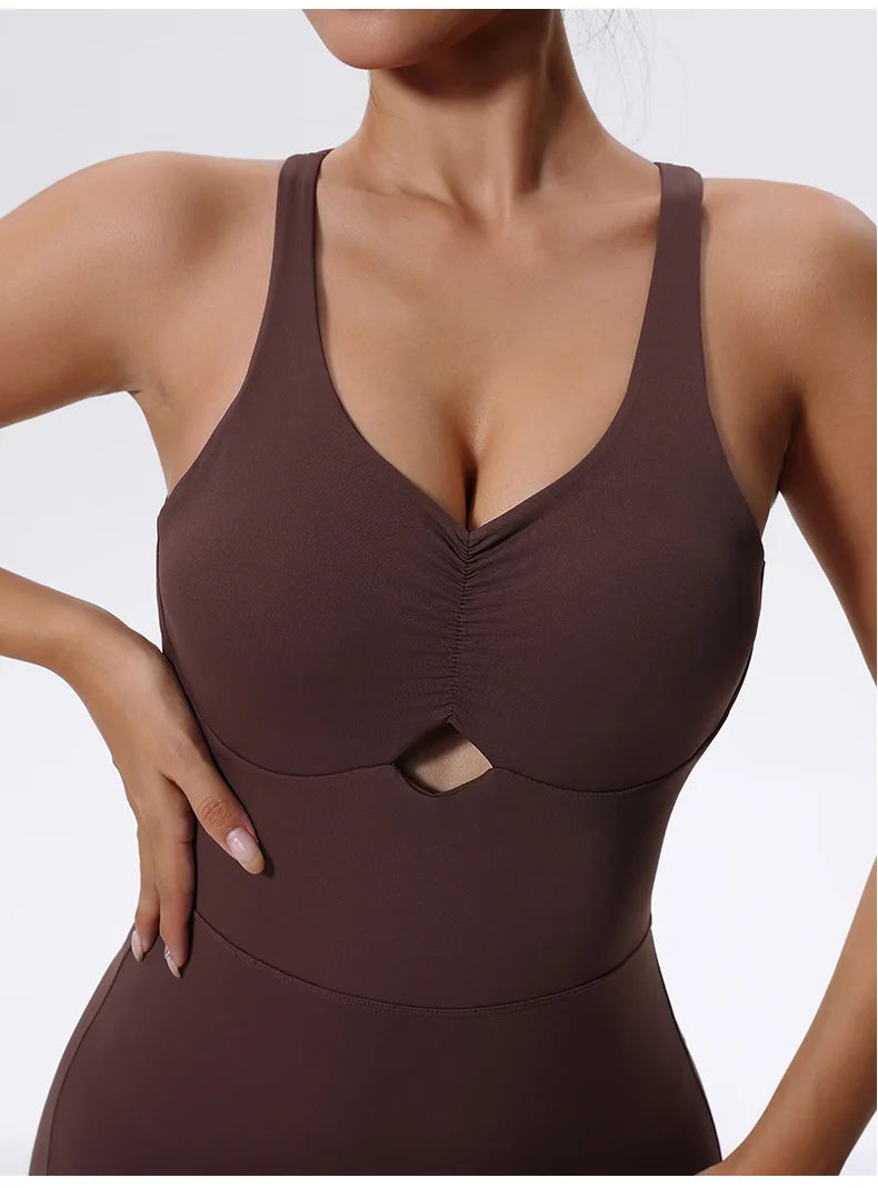 New Yoga Suit Gym Set Women Training Sportswear Women Sports Jumpsuit Fitness Rompers Stretch Female Push Up Workout Bodysuits