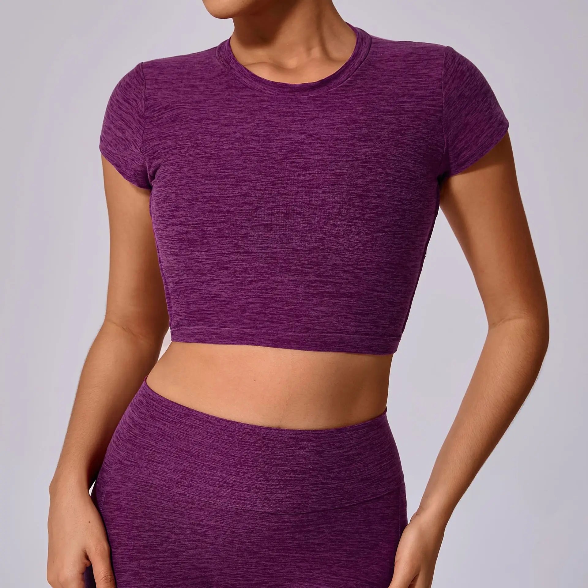 Hollow Beauty Back Crop Top Short Sleeve Workout Yoga Shirt Women Fitness Workout Tops Gym Clothes Sportswear Running T-shirts