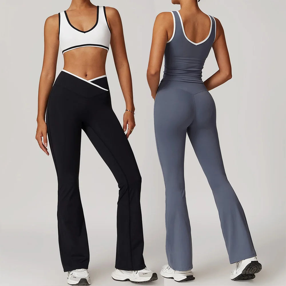 2PCS Yoga Set Women Tracksuit Nude Feeling Workout Sets Gym Clothes Push Up Fitness Running Sportwear Sport Bra Leggings Suit