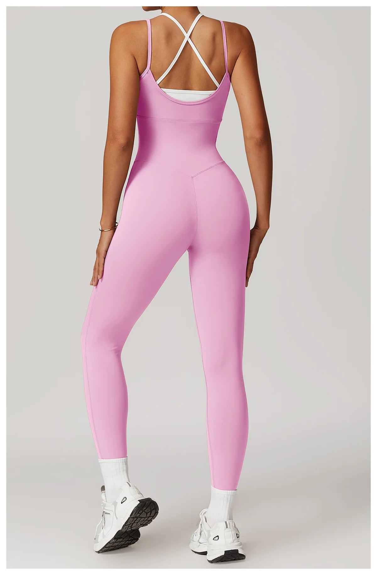 Color Blocked Jumpsuit Gym Set Women Yoga Suit Back Cross Sportswear Women Sports Jumpsuit Fitness Rompers Workout Bodysuits