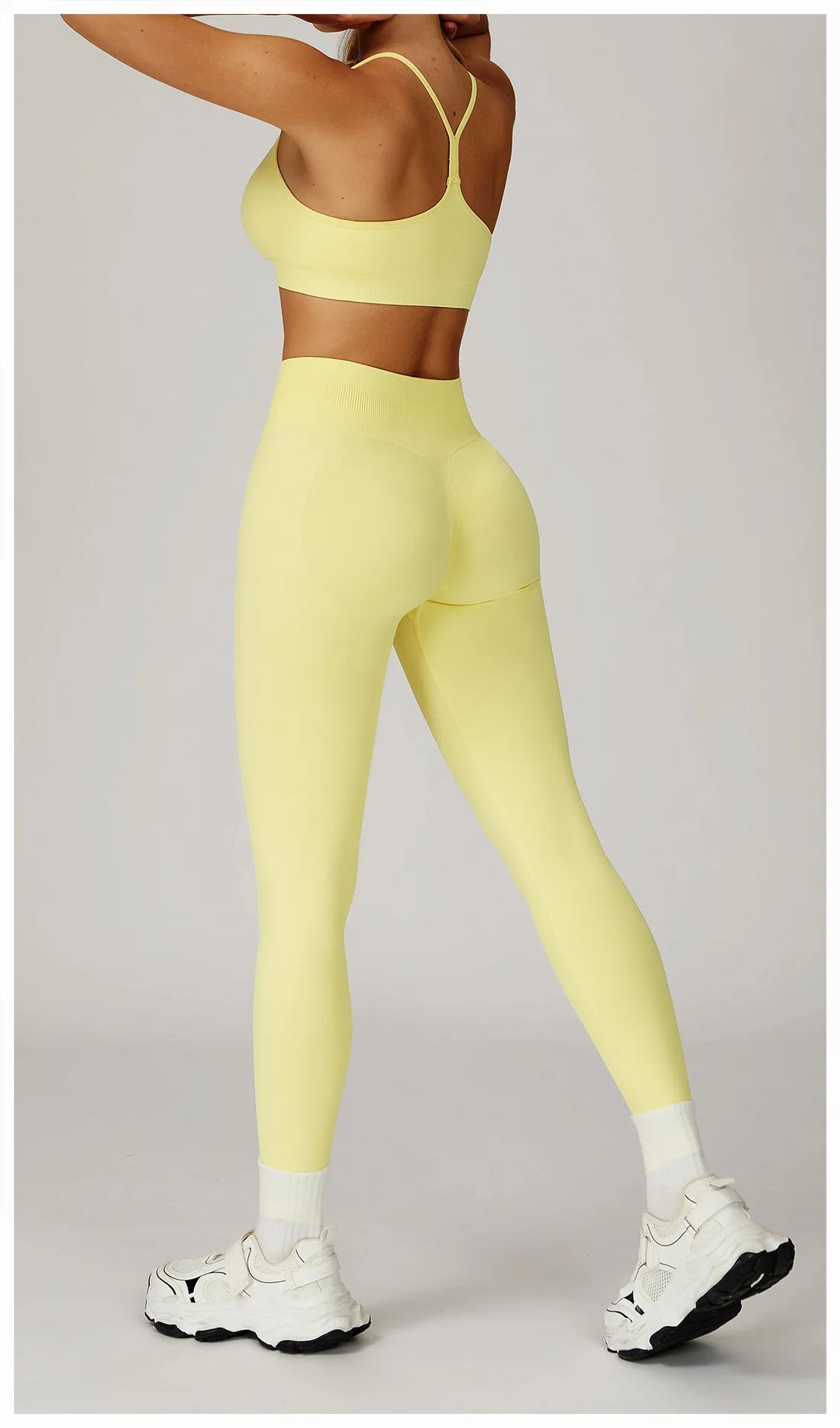 2PCS Seamless Yoga Set Gym Clothes Athletic Wear Women Fitness Set Tracksuits Sports Long Sleeved Gym Suit Leggings Sportswear