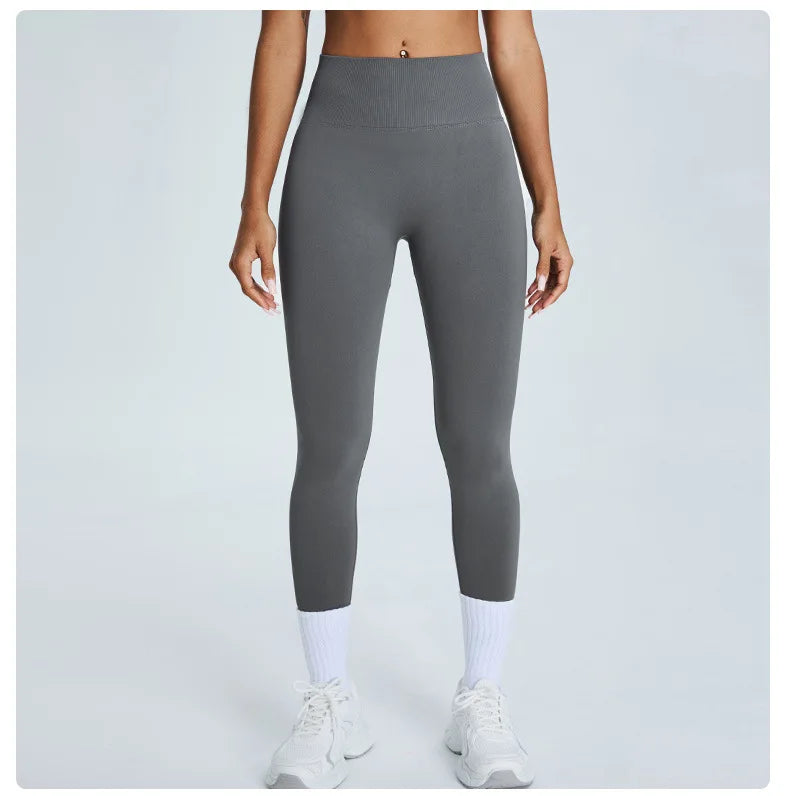 Seamless Fitness Women's Sport Leggings High Waist Elastic Solid Yoga Leggings Gym Jogging Quick Dry Push Up Slim Pants Female