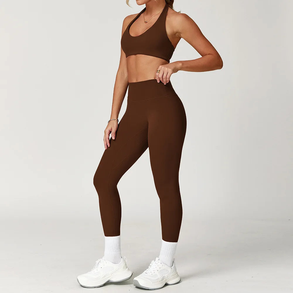 Women's Tracksuit 2PCS Fitness Suit Yoga Set Sportswear Workout Sports Bra High Waist Leggings Gym Clothing Seamless Sports Suit