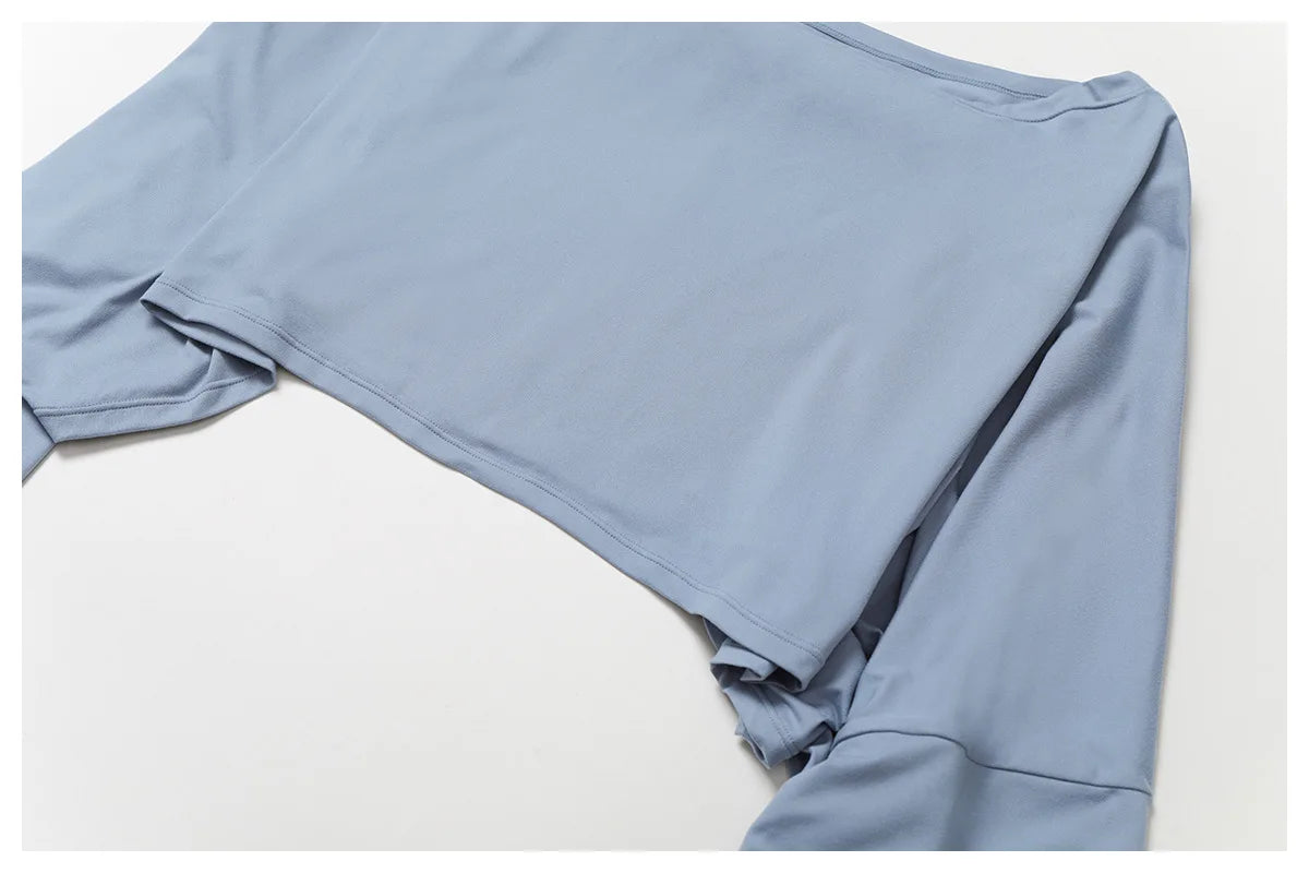 Running Fitness Sports Long Sleeved Top Women's One Shoulder Batwing Sleeve Loose Breathable Casual Long Sleeved Sexy Yoga Top