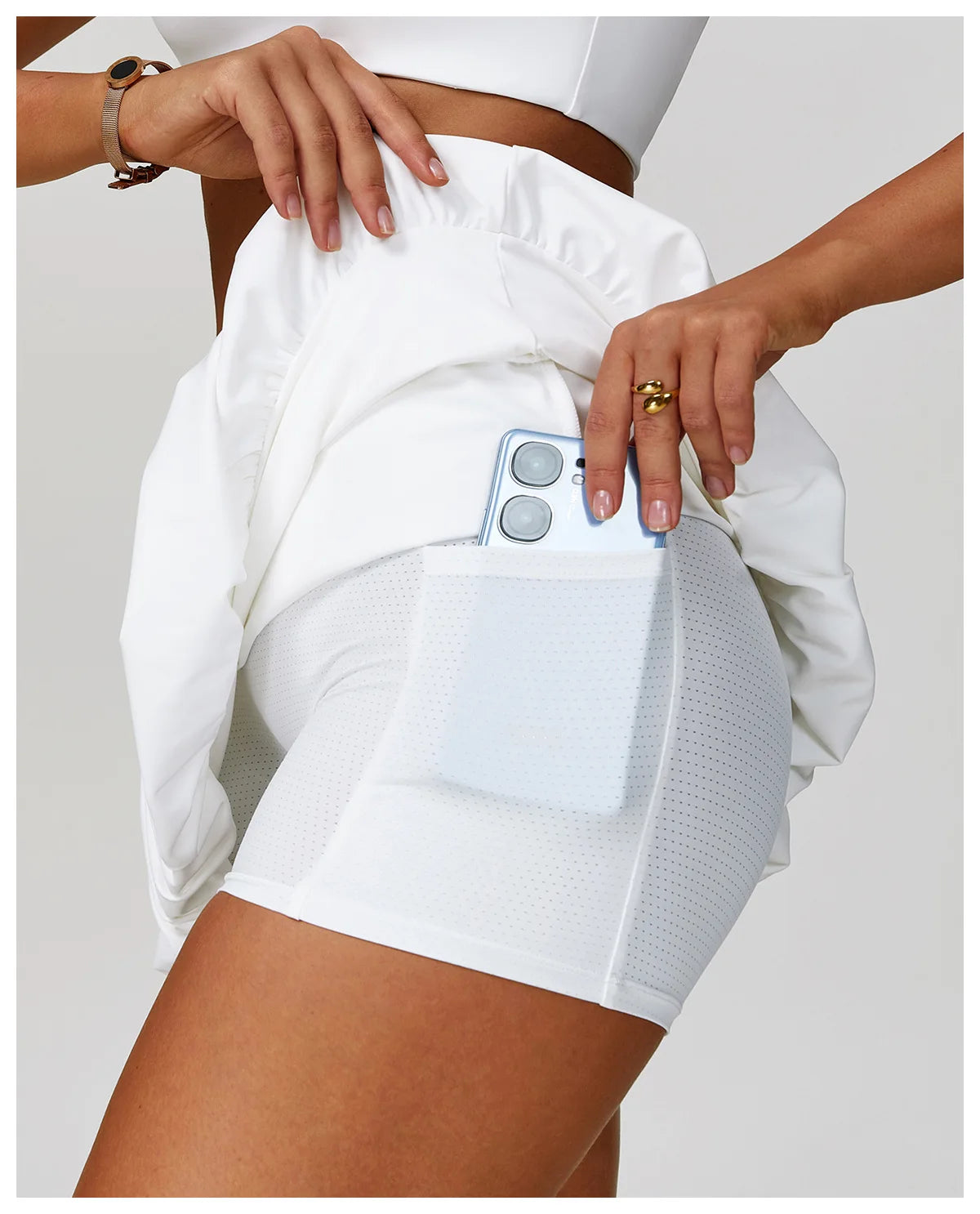 High Waisted Tennis Mini Skirt Women's Tennis Yoga Golf Sports Belt Safety Pants Pocket Comfortable and Breathable Sports Skirt