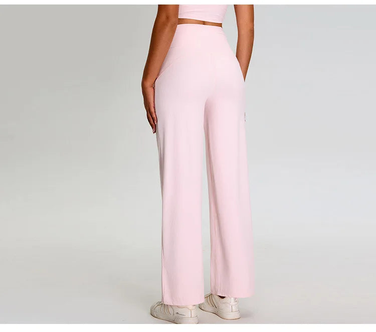 Ribbed Yoga Pants For Women Leggings Gym Workout Leggings High Waist Fitness Leggings Outdoor Running Sports Pants Straight Leg
