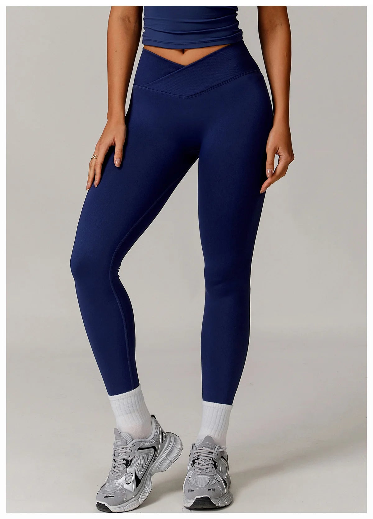Seamless Yoga Leggings Women Fitness Leggings Running Cycling Pants Cross Waist Head Sports Legging High Waist Workout Gym Tight
