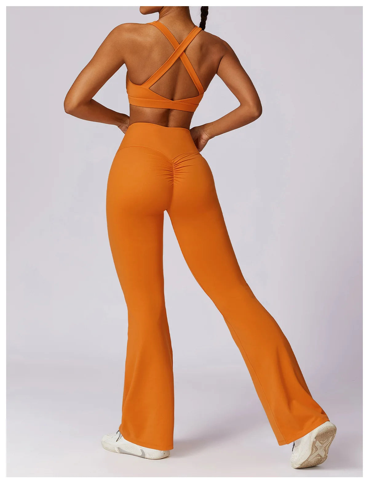 Yoga Bell-bottoms Tight Scrunch Butt Lifting Dance High Waist Tights Women Sport Pants Gym Running Breathable Fitness Leggings