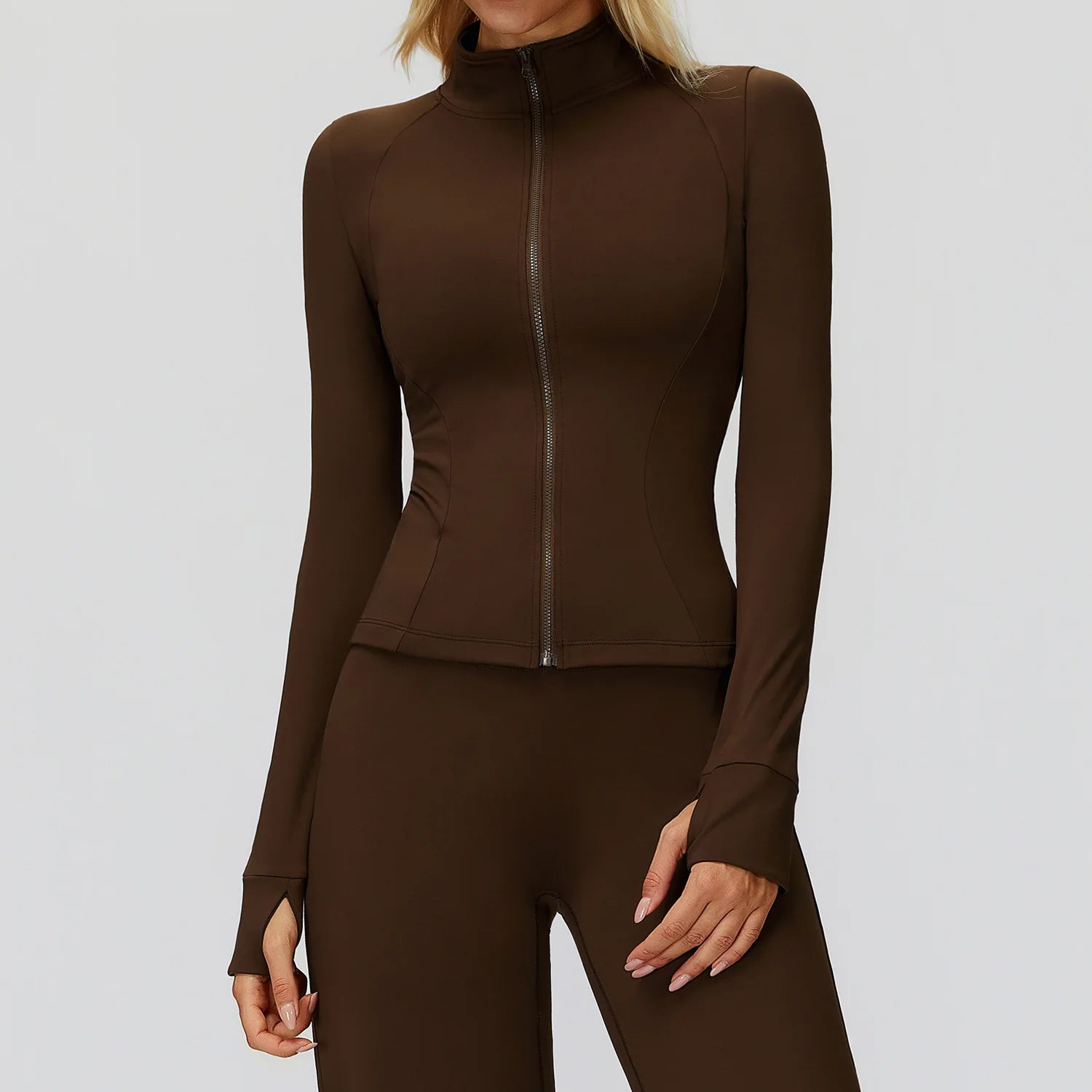 Zipper Long Sleeve Women Crop Tops Jacket Yoga T-shirts Solid Sports Top Running Shirts Sexy Quick Dry Fitness Gym Sport Wear