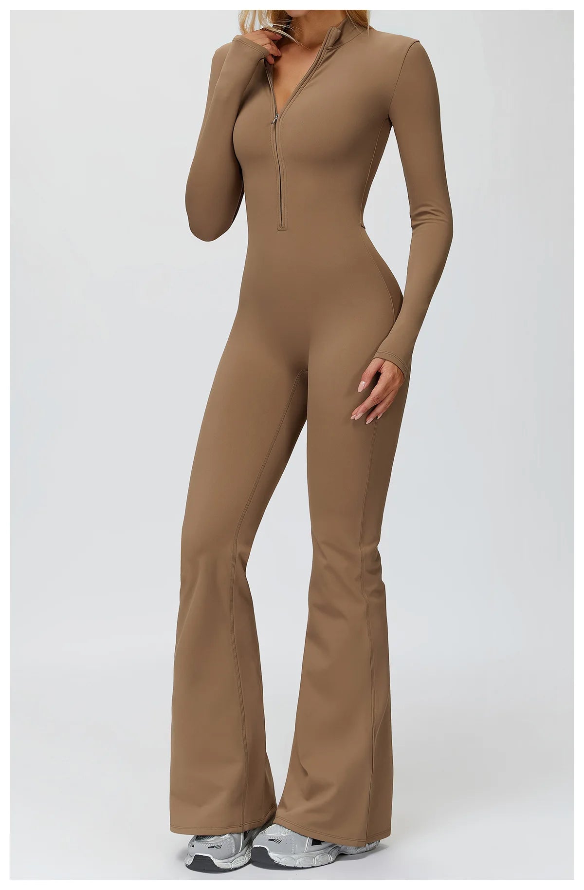 Winter Yoga Suit Gym Set Women Tracksuit Thicken Sportswear Zipper Fitness Long Sleeved Sports Jumpsuit Push Up Workout Clothes