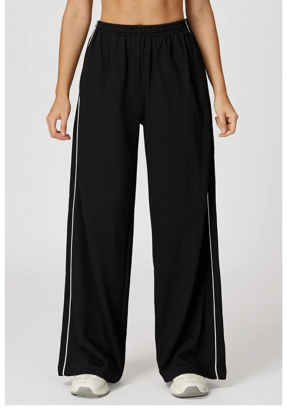 Color Blocking Sports Sweatpants Women Yoga Pants Loose High Waisted Straight Leg Sweatpants With Pockets Outdoor Fitness Pants