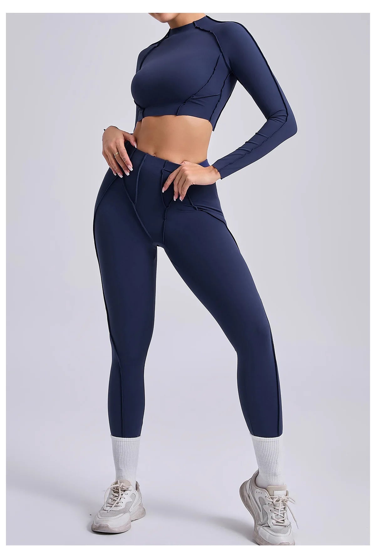 Yoga Set 2 Pieces Gym Clothes Sportswear Yoga Suits For Women Fitness Set Workout Tracksuits Sports Long Sleeved Gym Leggings