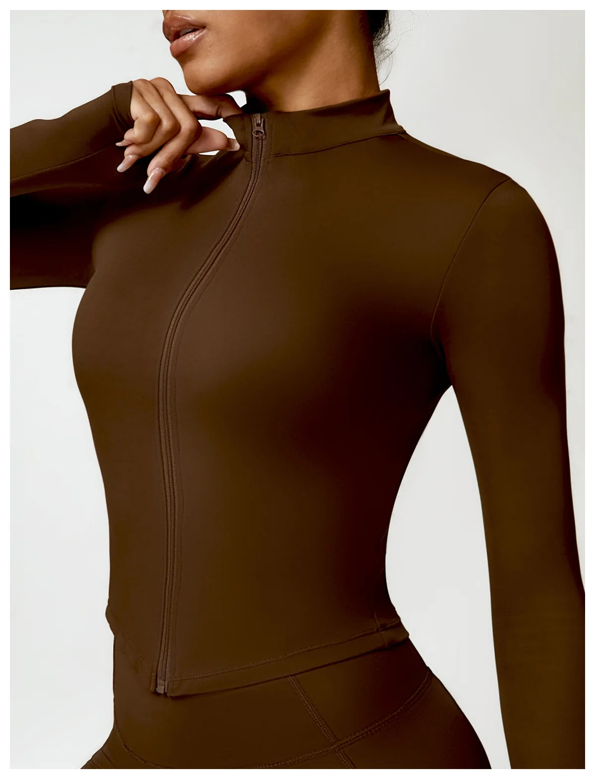 New Running Elasticity Yoga Jacket Zipper Slimming Top Coat Women's Sports Jacket Gym Workout Sports Long Sleeves Women Tights