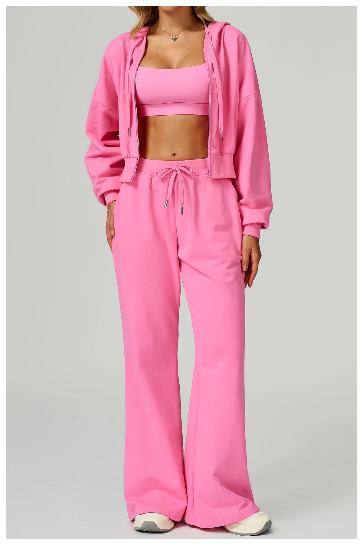 Winter High Waist Loose Fit Sports Pants Women Drawstring Wweatpants With Pockets Straight Leg Yoga Pants Versatile Sports Pants