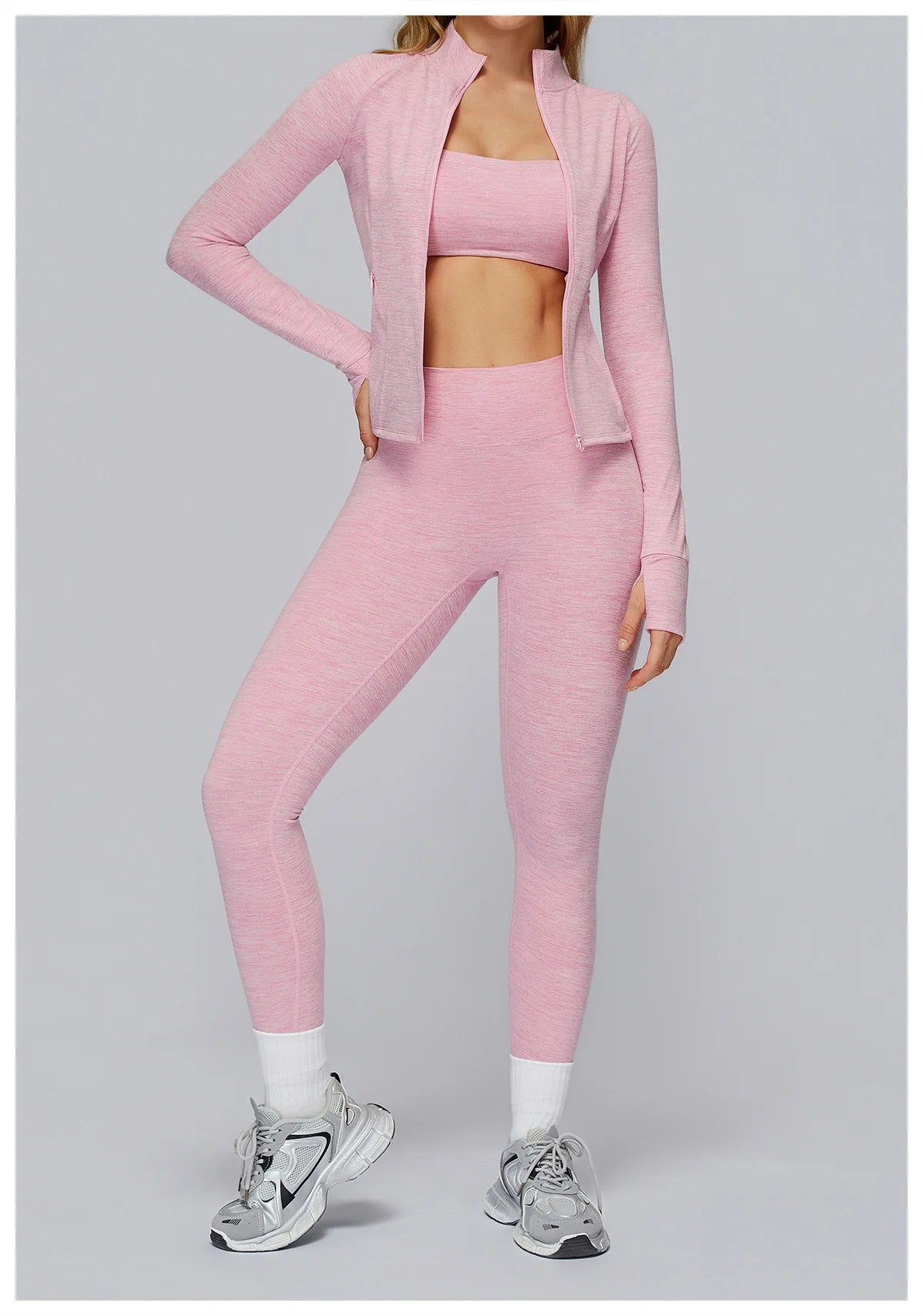 Zip Fitness Clothes Women Long Sleeve Sports Jacket Gym Clothes Woman Yoga Shirt Quick Dry Top Sunscreen Sportswear Yoga Clothes