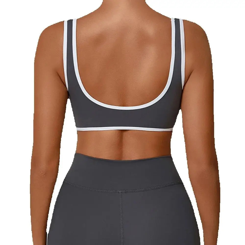 Patchwork Sports Underwear Anti-Sweat Fitness Top Women Yoga Bra Shockproof Crop Top Push Up Sport Bra Running Gym Workout Top