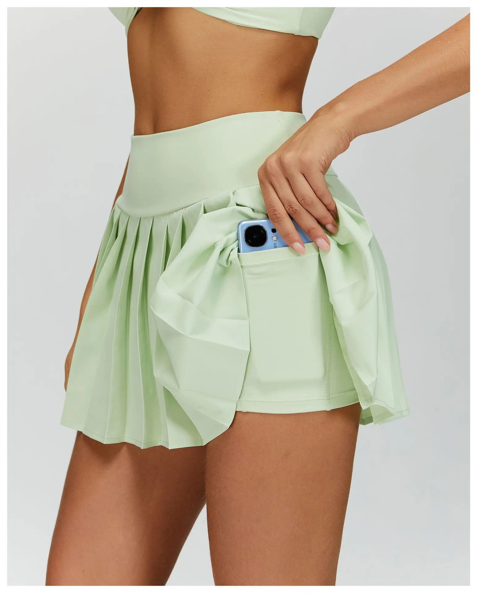 Yoga Short Skirt Women Pleated Sports Tennis Skirts Runniing High Waist Yoga Fitness Short Skirt Gym Golf Loose Skirt Pockets