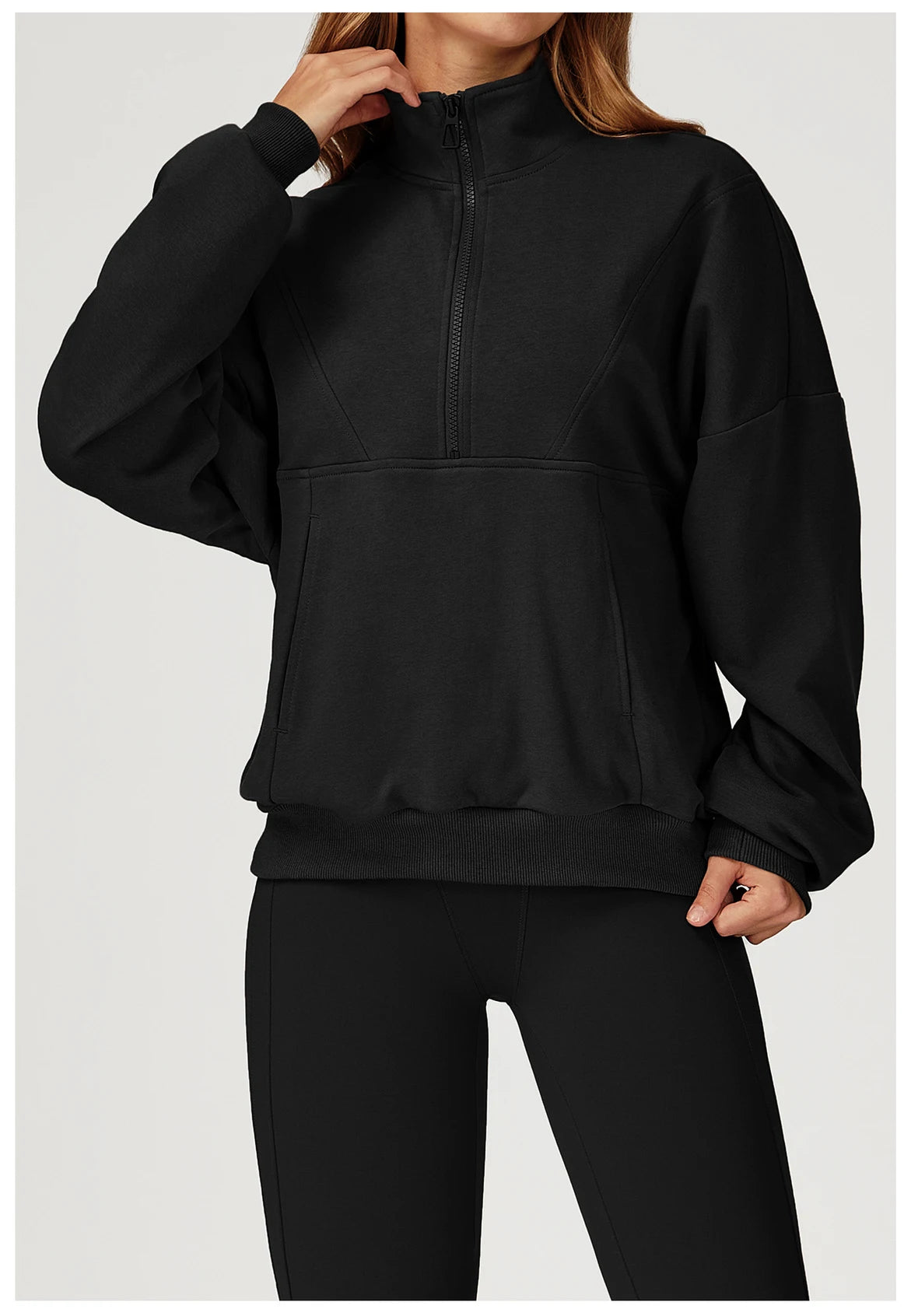 Winter Casual Hoodie Zipper Long Sleeved Women's Top Windproof and Warm Loose Hoodie Women's Outdoor Running Sportswear