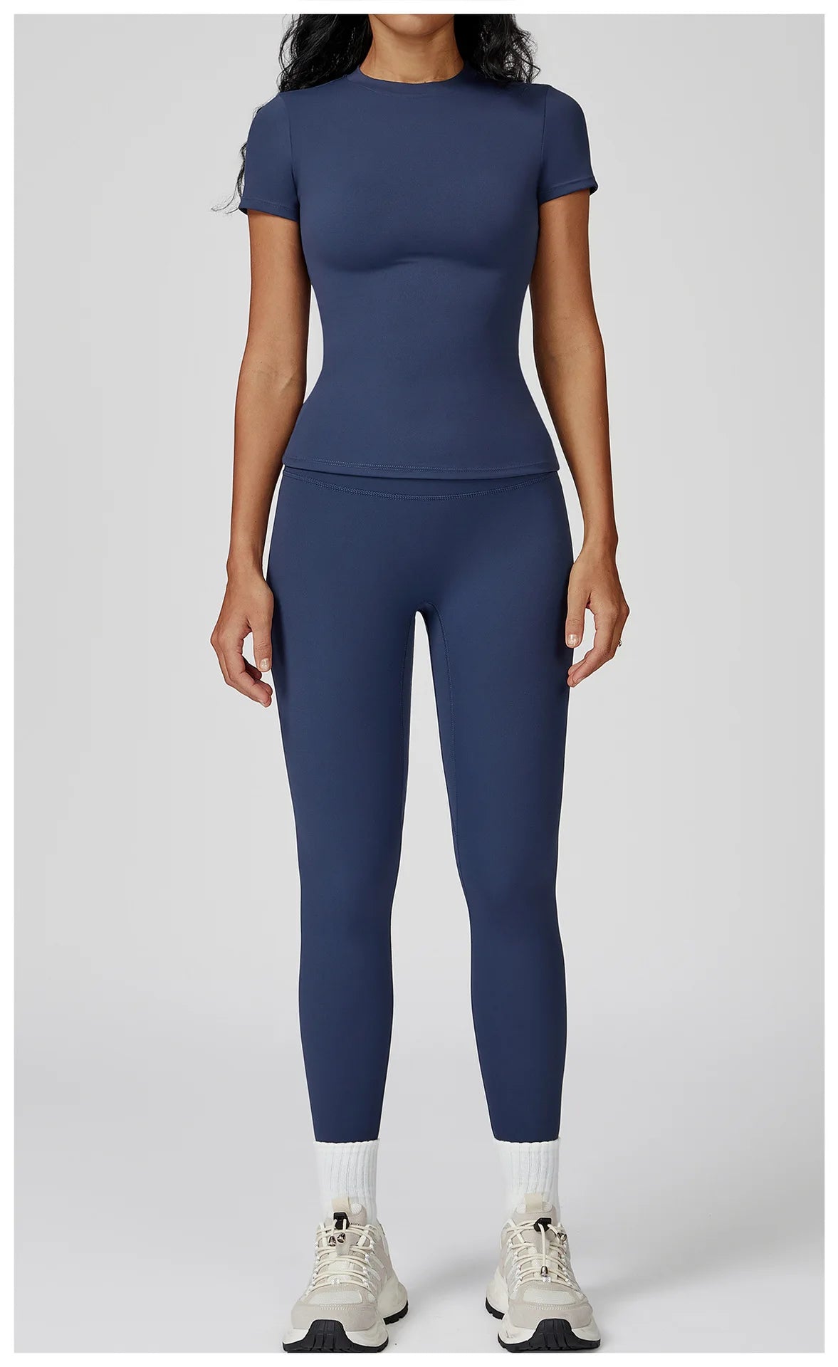 2PCS Yoga Set Sports Suit For Women Fitness Short Sleeve Tracksuits Sports Bra High Waist Leggings Gym Sports Clothes Sportswear