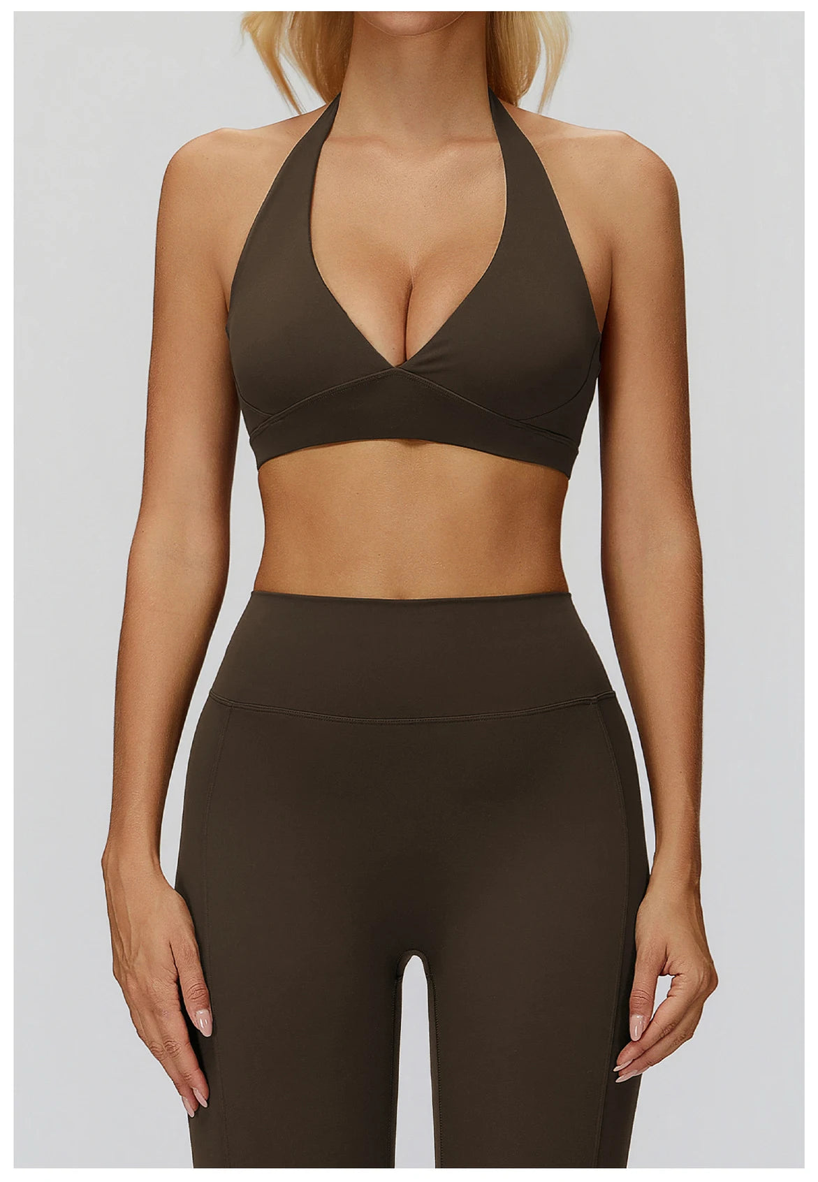 Women Impact Sports Bra Seamless Halter Top High Support Push-up Open Back Gym wear Fitness Push Up Yoga Bra Workout Underwear