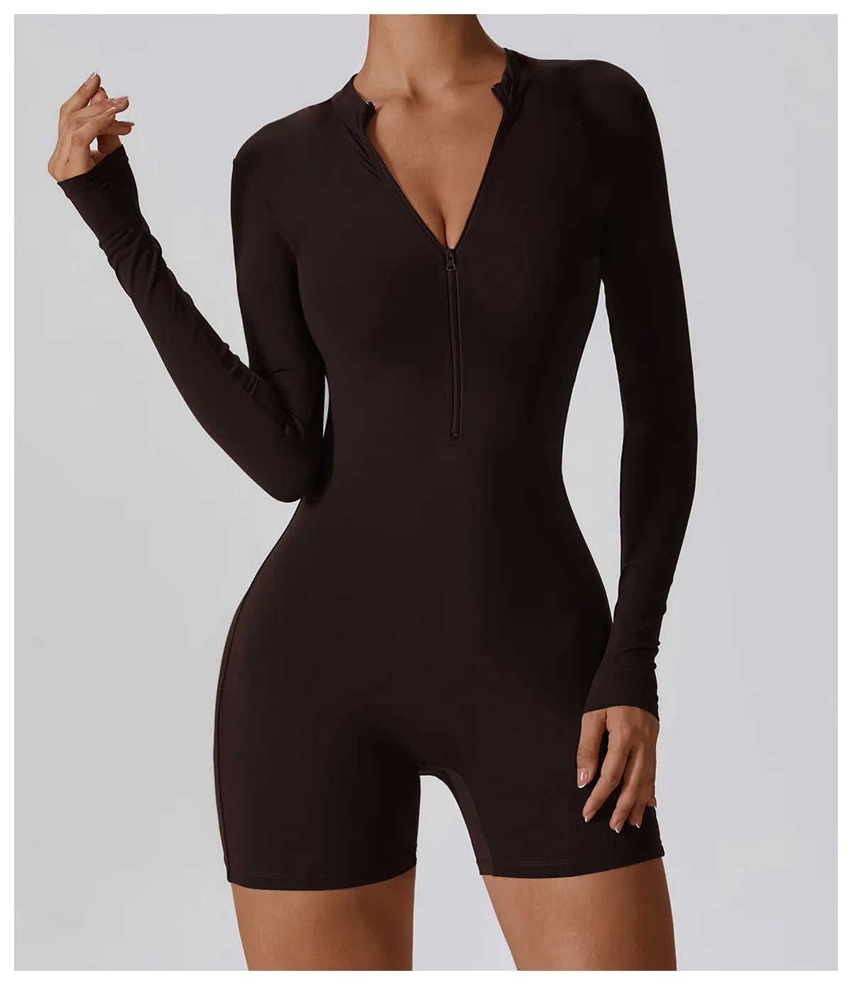 Zipper Long Sleeve Jumpsuits Women's Workout Tracksuit Sportswear Yoga Set Dance Fitness Bodysuit Sexy Gym Clothes Yoga Suit