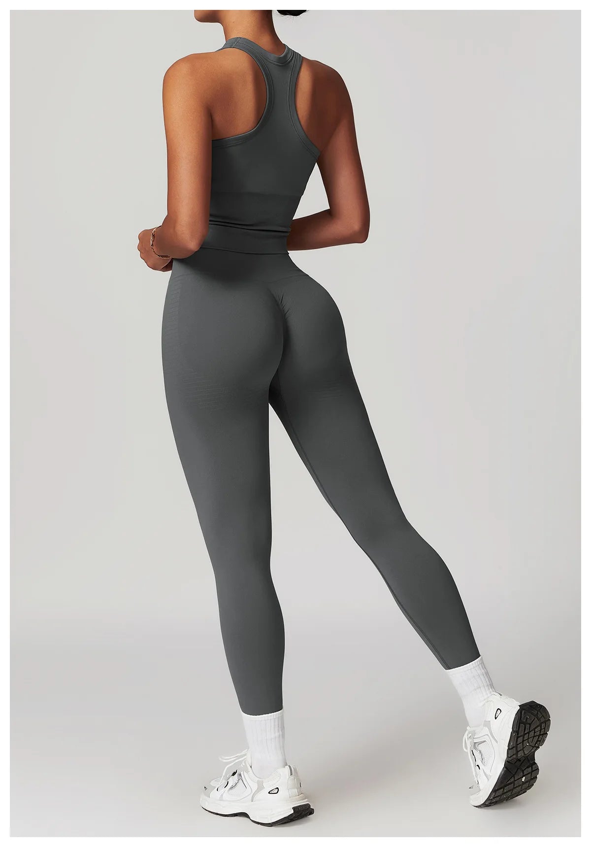 2PCS Seamless Women Tracksuit Yoga Set Workout Outfit Sportswear Gym Clothing Fitness Long Sleeve High Waist Legging Sports Suit